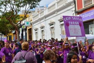 Marcha de escolares por la igualdad en Telde (Foto TA)